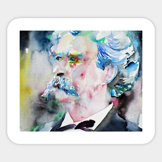 MARK TWAIN watercolor portrait .4 Sticker by lautir